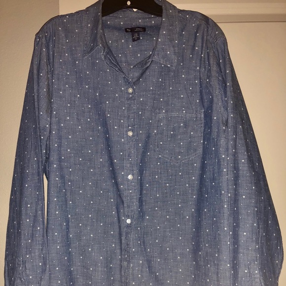 Gap Factory Tops - Gap Denim Chambray Button Up with Star details.